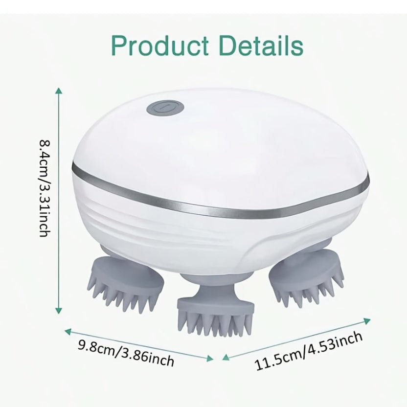 Electric Scalp Massager - 4 Removable Claws, 3 Vibration Modes, Cordless & Portable - ★ FolliGlow Shop ★