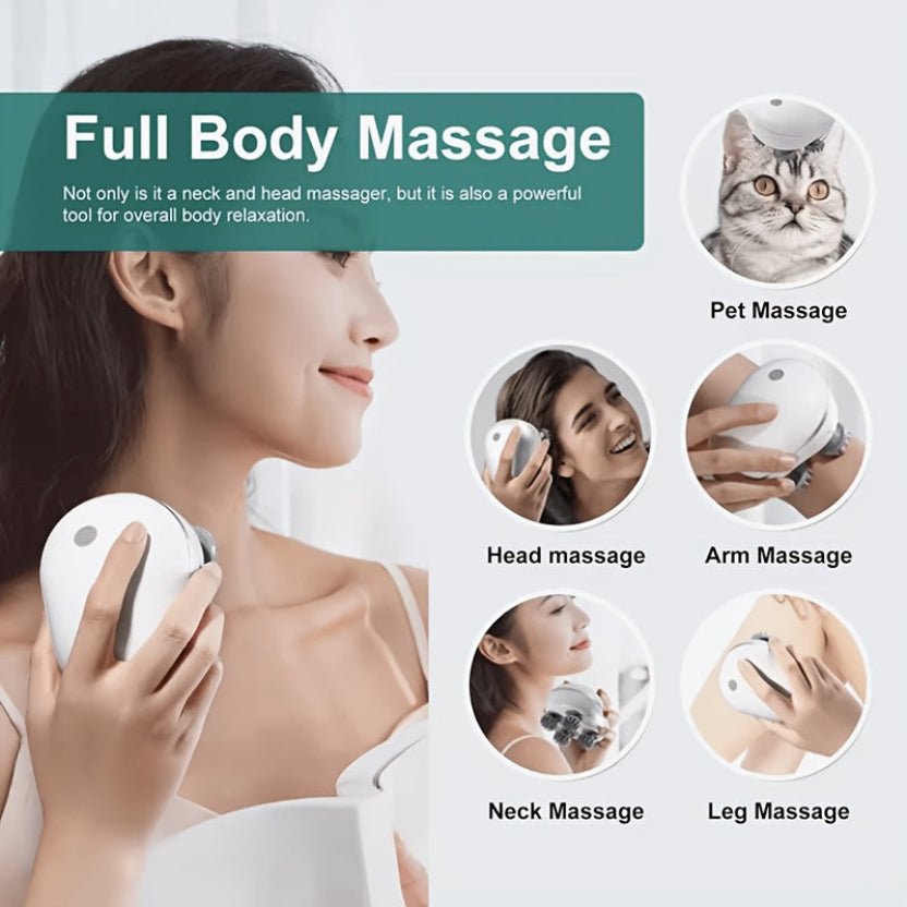 Electric Scalp Massager - 4 Removable Claws, 3 Vibration Modes, Cordless & Portable - ★ FolliGlow Shop ★