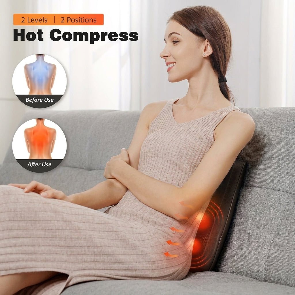 FolliGlow™ 3D Shiatsu Heated Neck & Back Massage Cushion - ★ FolliGlow Shop ★