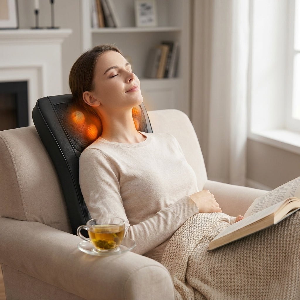 FolliGlow™ 3D Shiatsu Heated Neck & Back Massage Cushion - ★ FolliGlow Shop ★