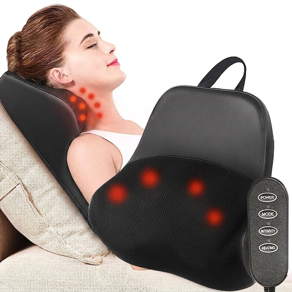 FolliGlow™ 3D Shiatsu Heated Neck & Back Massage Cushion - ★ FolliGlow Shop ★