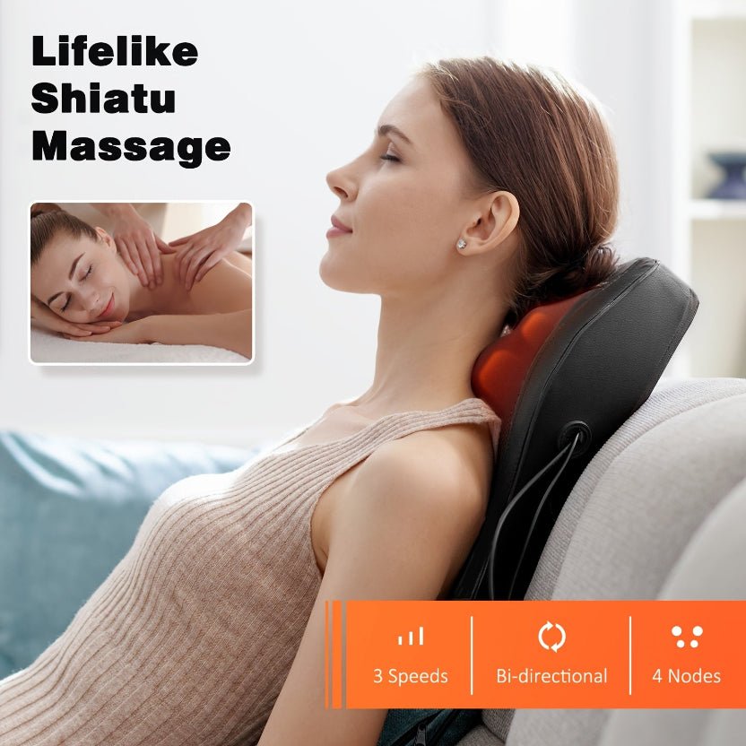 OMASSA 3D Kneading Neck & Shoulder Massager - Deep Tissue Relief with Heat - ★ FolliGlow Shop ★